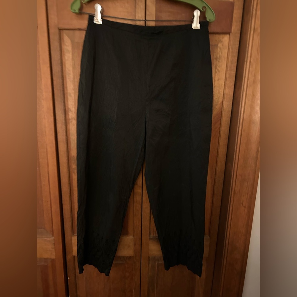 INC International Concepts Women’s 8 Black Classic Minimalist Y2K Silk Slacks